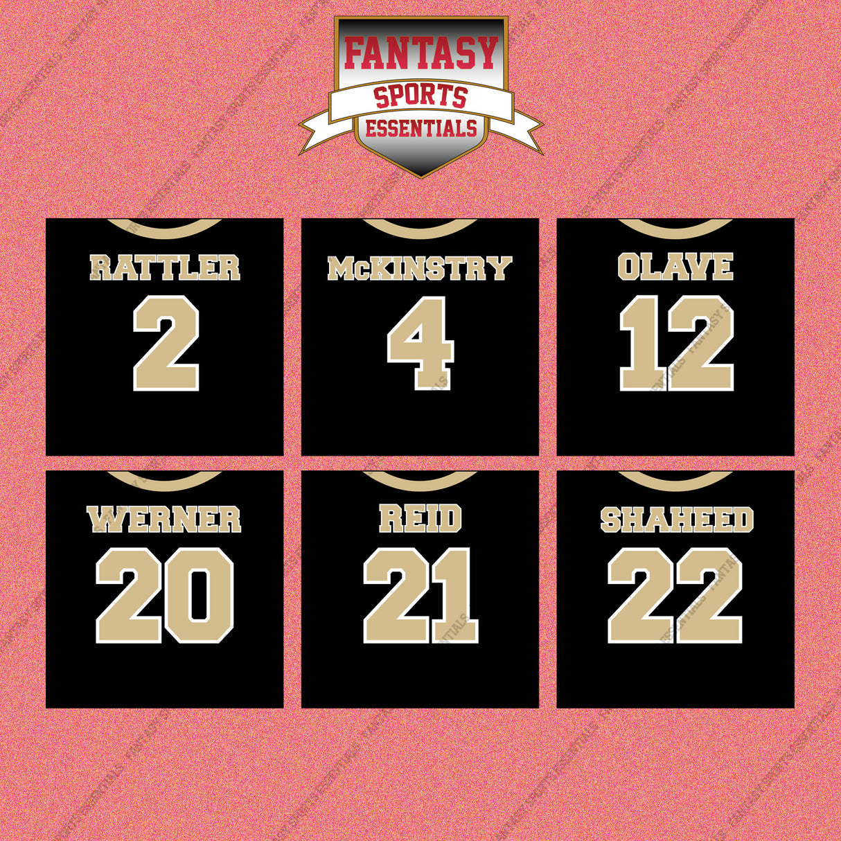 New Orleans Saints 2025 Home Jersey Wall Art Prints (Choose Your Player) Page 1