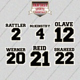 New Orleans Saints 2025 Name and Number Glossy Stickers (Choose Your Player) Page 1