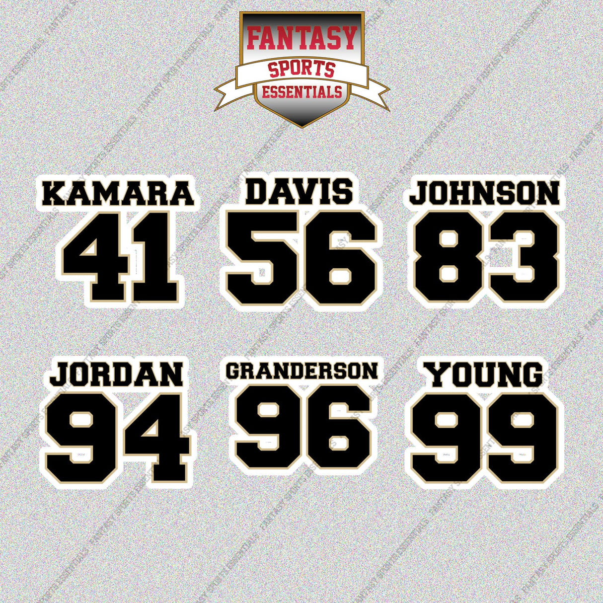 New Orleans Saints 2025 Name and Number Glossy Stickers (Choose Your Player) Page 2