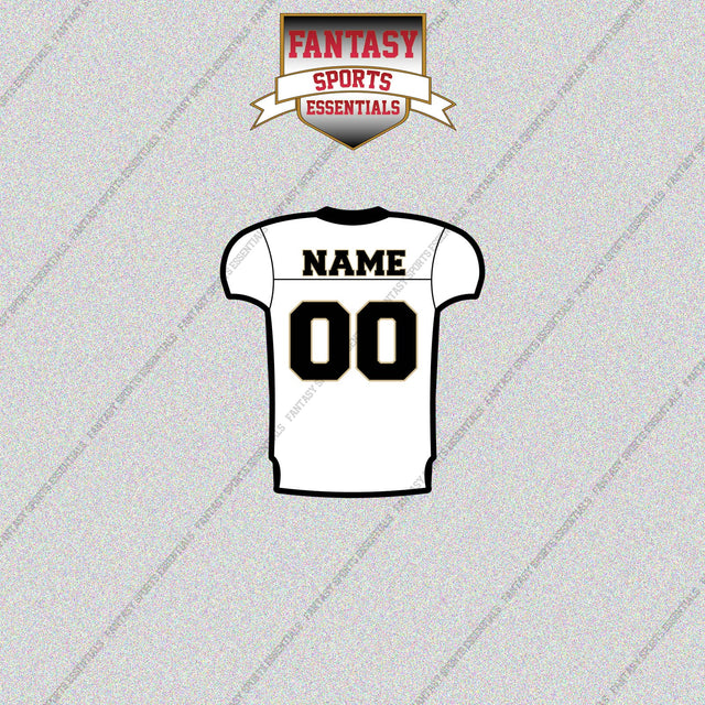 New Orleans Saints Personalized Current Away Jersey Glossy Stickers