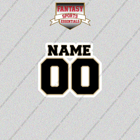 New Orleans Saints Personalized Current Name and Number Glossy Stickers