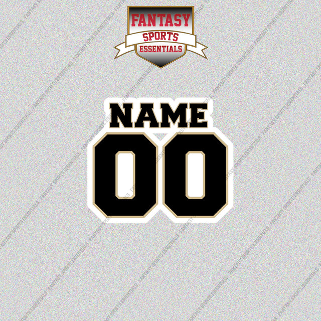 New Orleans Saints Personalized Current Name and Number Glossy Stickers