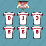 New York Giants 2025 Away Jersey Car Decals (Choose Your Player) Page 1