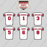 New York Giants 2025 Away Jersey Glossy Stickers (Choose Your Player) Page 1