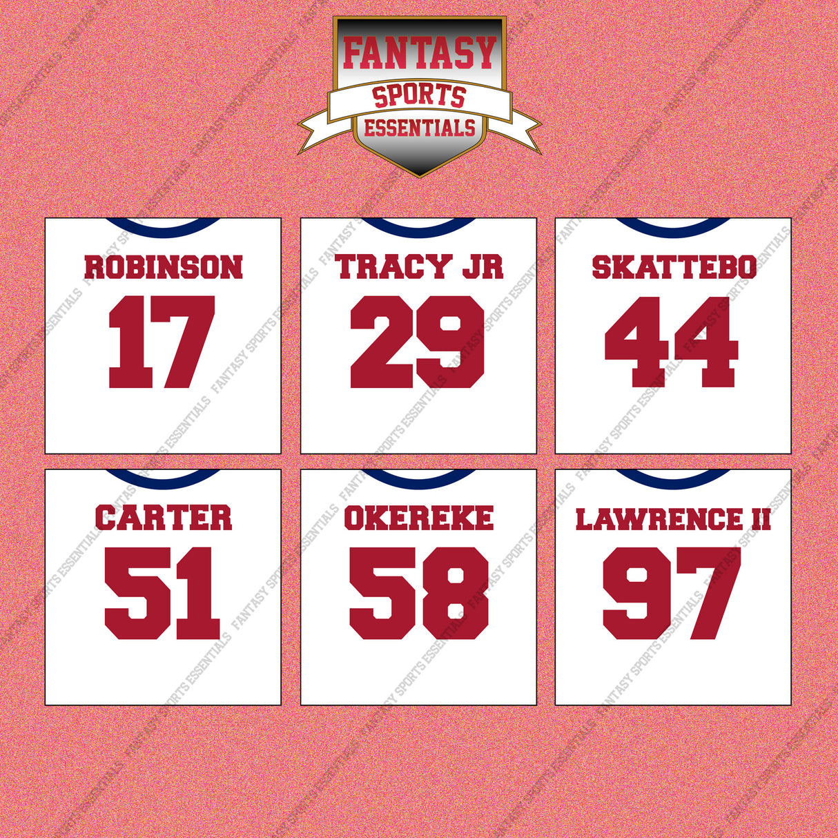 New York Giants 2025 Away Jersey Wall Art Prints (Choose Your Player) Page 2