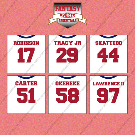 New York Giants 2025 Away Jersey Wall Art Prints (Choose Your Player) Page 2