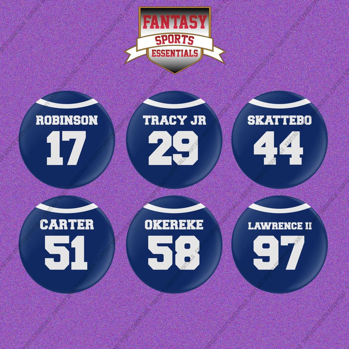 New York Giants 2025 Home Jersey Button Pins (Choose Your Player) Page 2