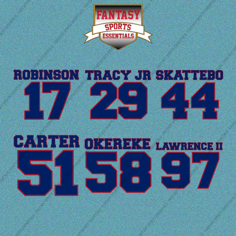 New York Giants 2025 Name and Number Car Decals (Choose Your Player) Page 2