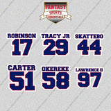 New York Giants 2025 Name and Number Glossy Stickers (Choose Your Player) Page 2