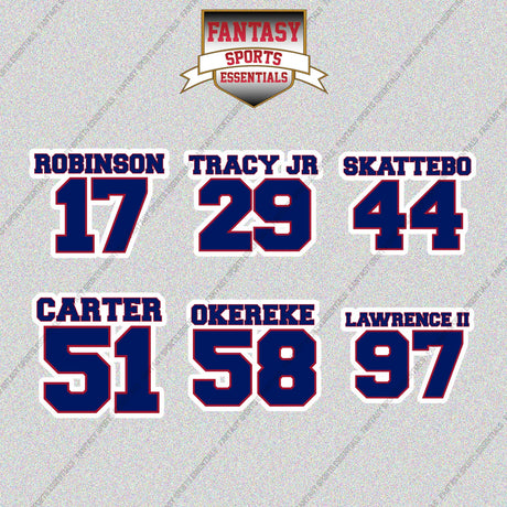 New York Giants 2025 Name and Number Glossy Stickers (Choose Your Player) Page 2