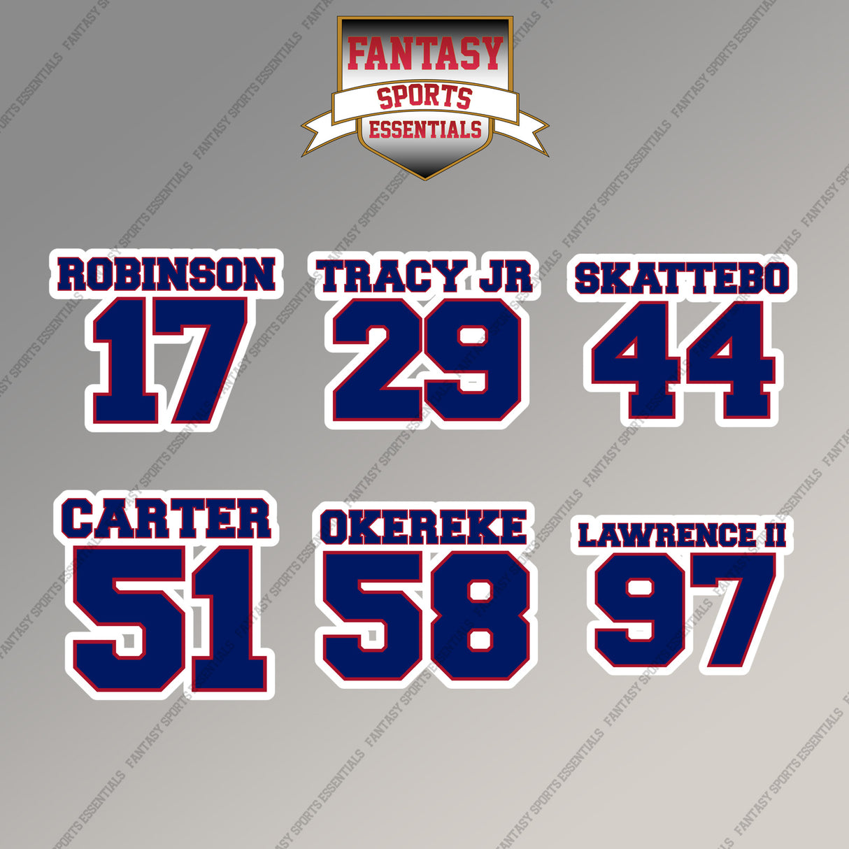 New York Giants 2025 Name and Number Magnets (Choose Your Player) Page 2