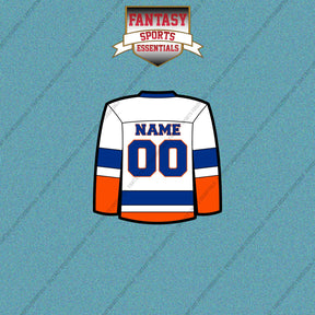 New York Islanders Personalized Current Away Jersey Car Decals