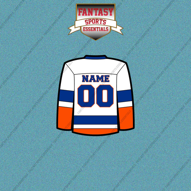 New York Islanders Personalized Current Away Jersey Car Decals