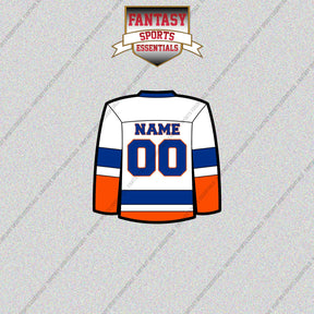 New York Islanders Personalized Current Away Jersey Glossy Stickers