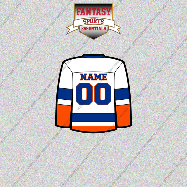 New York Islanders Personalized Current Away Jersey Glossy Stickers