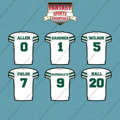New York Jets 2025 Away Jersey Car Decals (Choose Your Player) Page 1