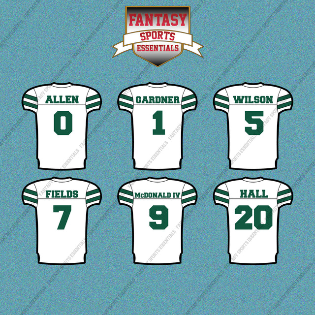 New York Jets 2025 Away Jersey Car Decals (Choose Your Player) Page 1