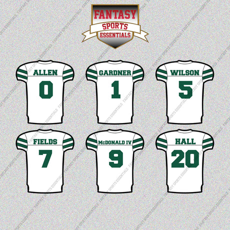 New York Jets 2025 Away Jersey Glossy Stickers (Choose Your Player) Page 1