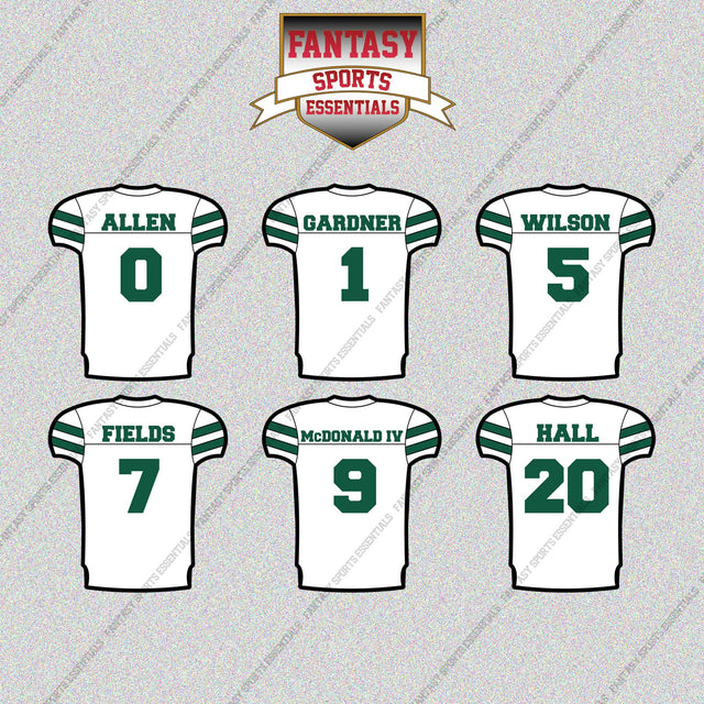 New York Jets 2025 Away Jersey Glossy Stickers (Choose Your Player) Page 1