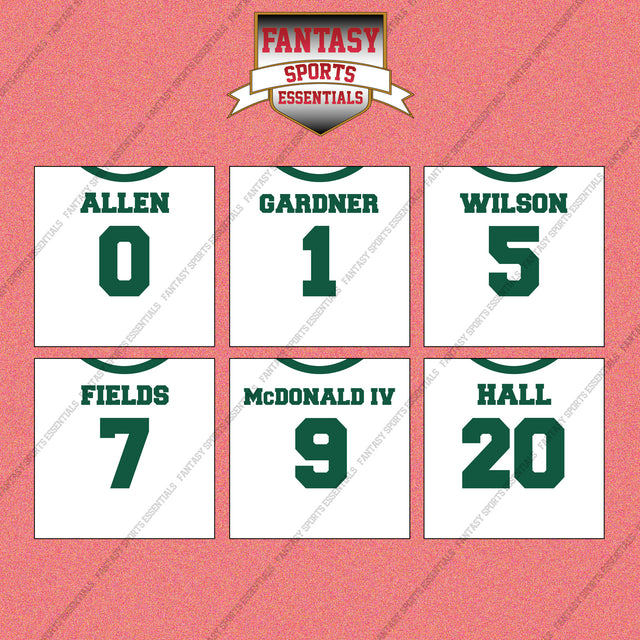 New York Jets 2025 Away Jersey Wall Art Prints (Choose Your Player) Page 1
