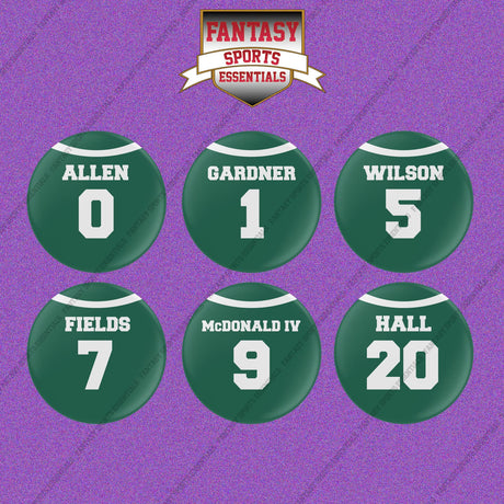 New York Jets 2025 Home Jersey Button Pins (Choose Your Player) Page 1