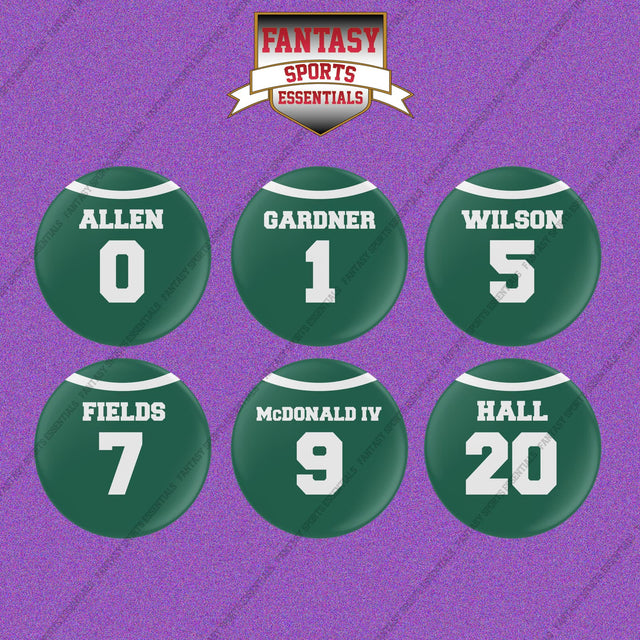 New York Jets 2025 Home Jersey Button Pins (Choose Your Player) Page 1