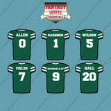 New York Jets 2025 Home Jersey Car Decals (Choose Your Player) Page 1