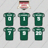 New York Jets 2025 Home Jersey Glossy Stickers (Choose Your Player) Page 1