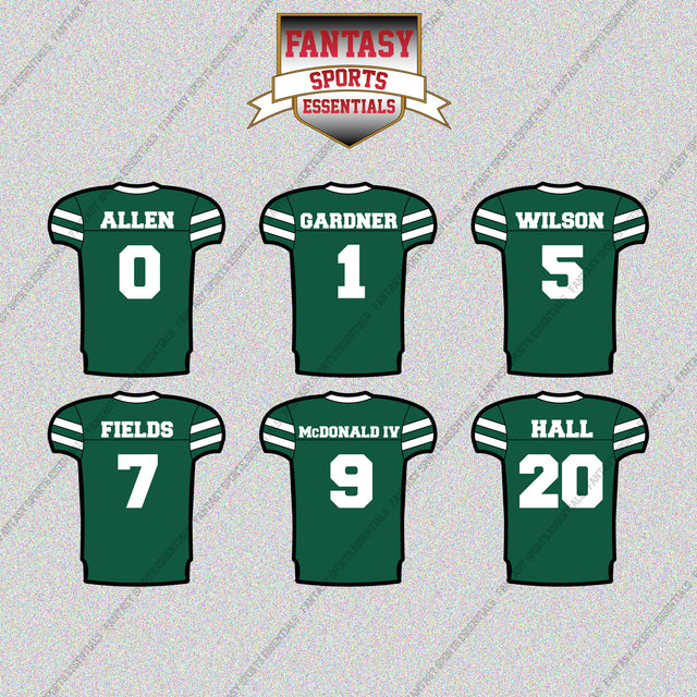 New York Jets 2025 Home Jersey Glossy Stickers (Choose Your Player) Page 1