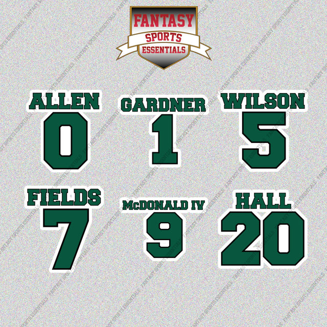 New York Jets 2025 Name and Number Glossy Stickers (Choose Your Player) Page 1