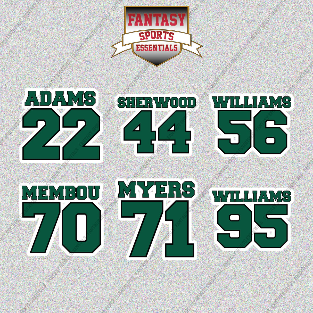 New York Jets 2025 Name and Number Glossy Stickers (Choose Your Player) Page 2