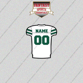 New York Jets Personalized Current Away Jersey Glossy Stickers
