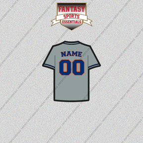 New York Mets Personalized Current Away Jersey Glossy Stickers