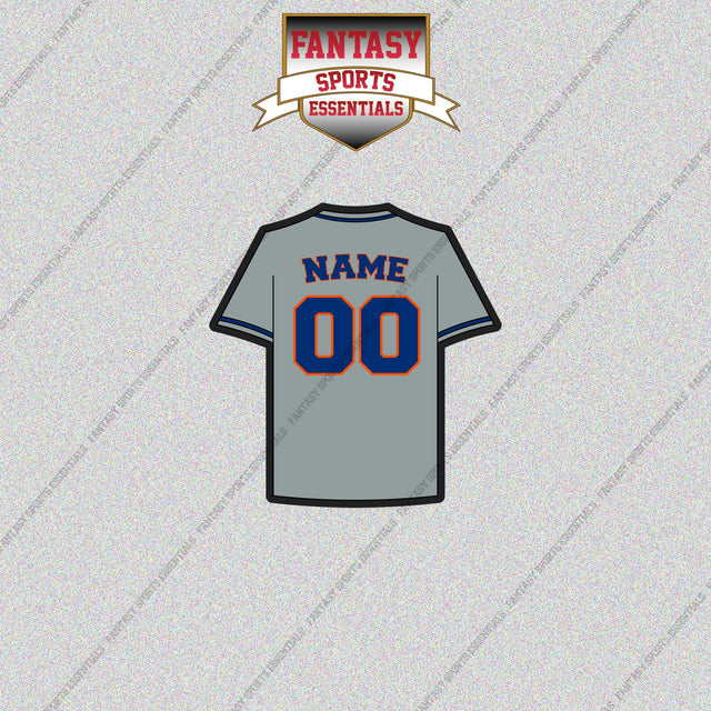 New York Mets Personalized Current Away Jersey Glossy Stickers
