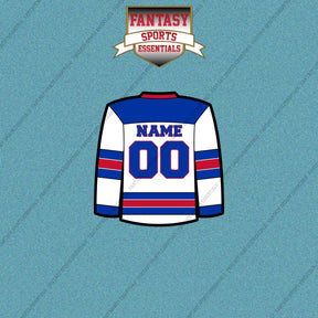 New York Rangers Personalized Current Away Jersey Car Decals