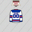 New York Rangers Personalized Current Away Jersey Glossy Stickers