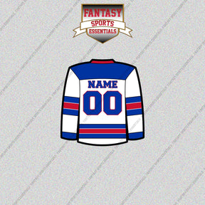 New York Rangers Personalized Current Away Jersey Glossy Stickers