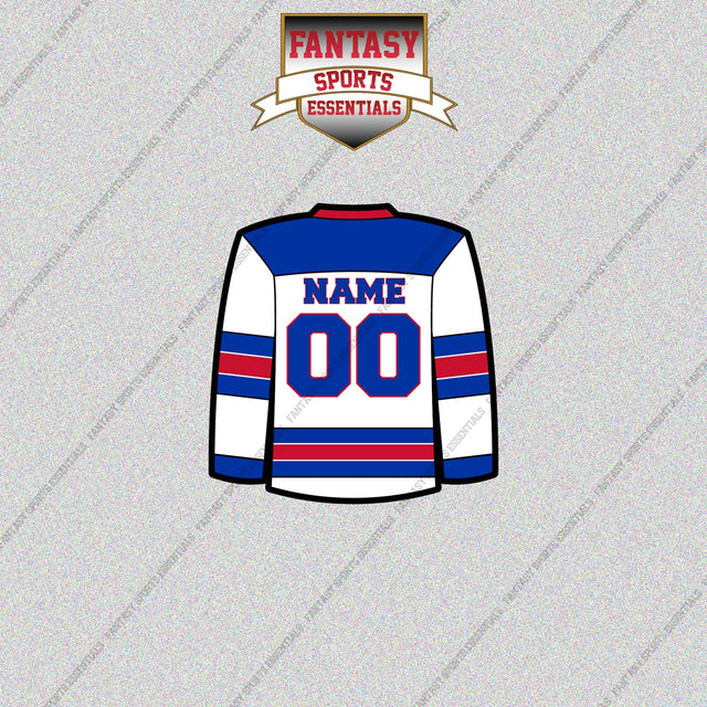 New York Rangers Personalized Current Away Jersey Glossy Stickers