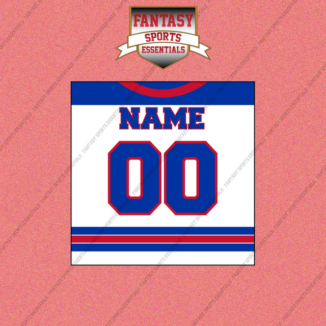 New York Rangers Personalized Current Away Jersey Wall Art Prints