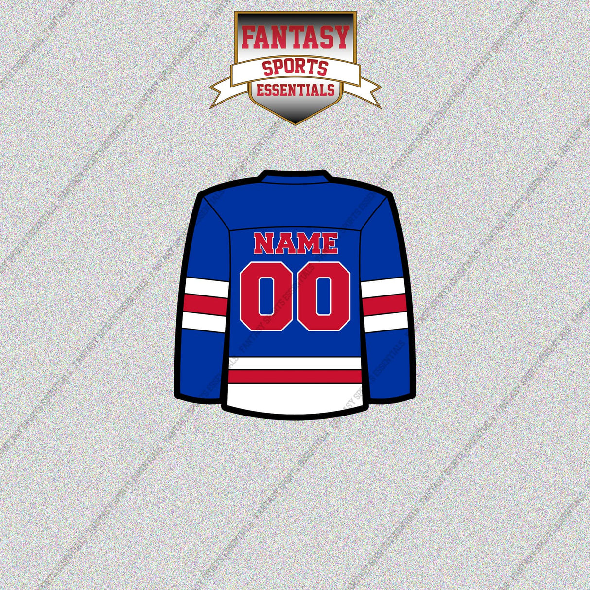 New York Rangers Personalized Current Home Jersey Glossy Stickers