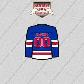 New York Rangers Personalized Current Home Jersey Glossy Stickers