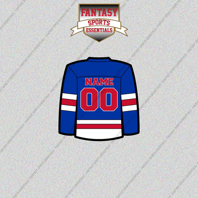 New York Rangers Personalized Current Home Jersey Glossy Stickers