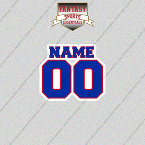 New York Rangers Personalized Current Name and Number Glossy Stickers