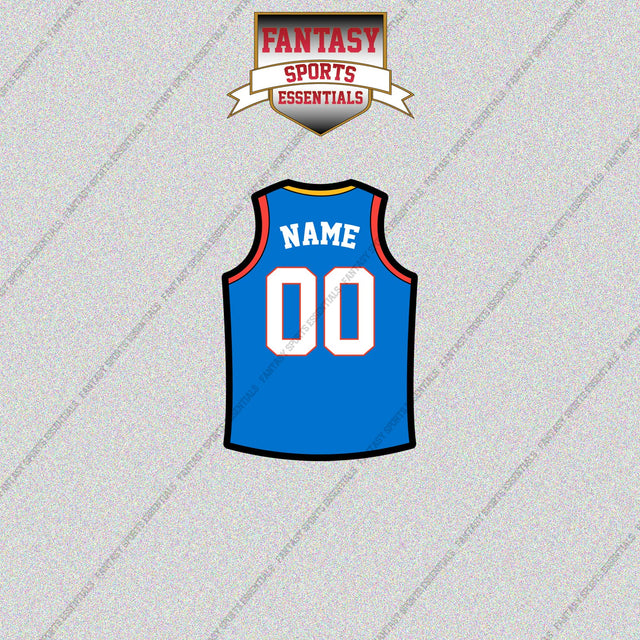 Oklahoma City Thunder Personalized Current Home Jersey Glossy Stickers
