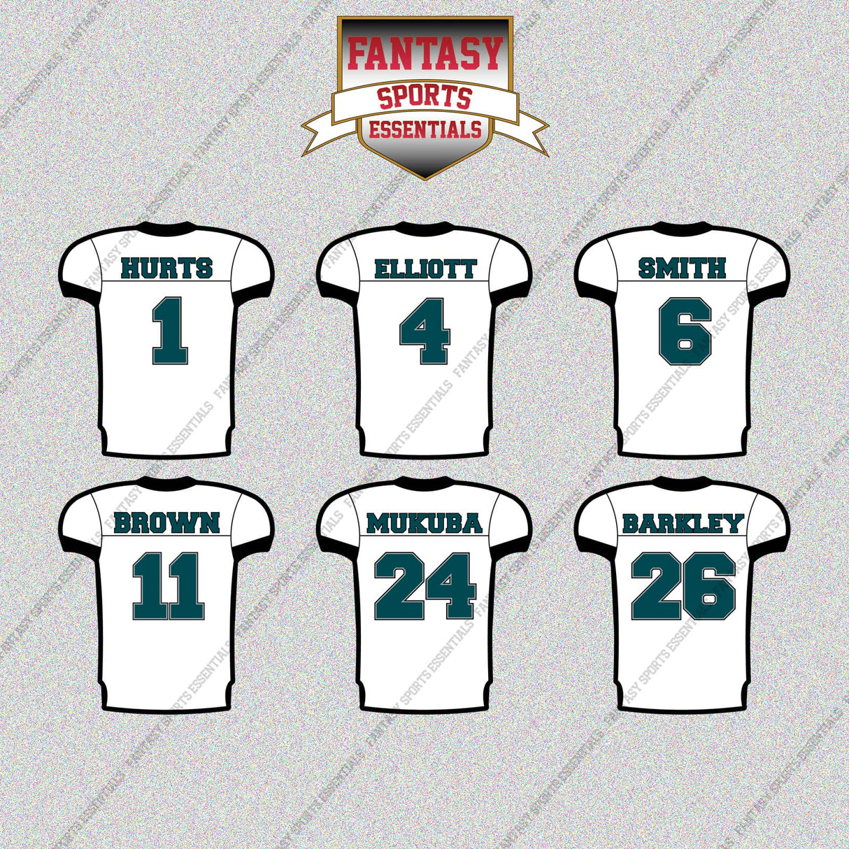 Philadelphia Eagles 2025 Away Jersey Glossy Stickers (Choose Your Player) Page 1