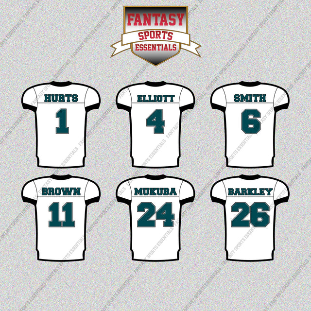 Philadelphia Eagles 2025 Away Jersey Glossy Stickers (Choose Your Player) Page 1