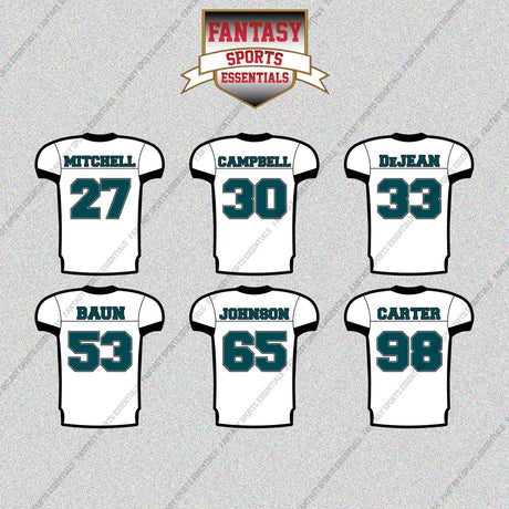 Philadelphia Eagles 2025 Away Jersey Glossy Stickers (Choose Your Player) Page 2