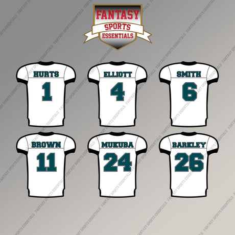 Philadelphia Eagles 2025 Away Jersey Magnets (Choose Your Player) Page 1