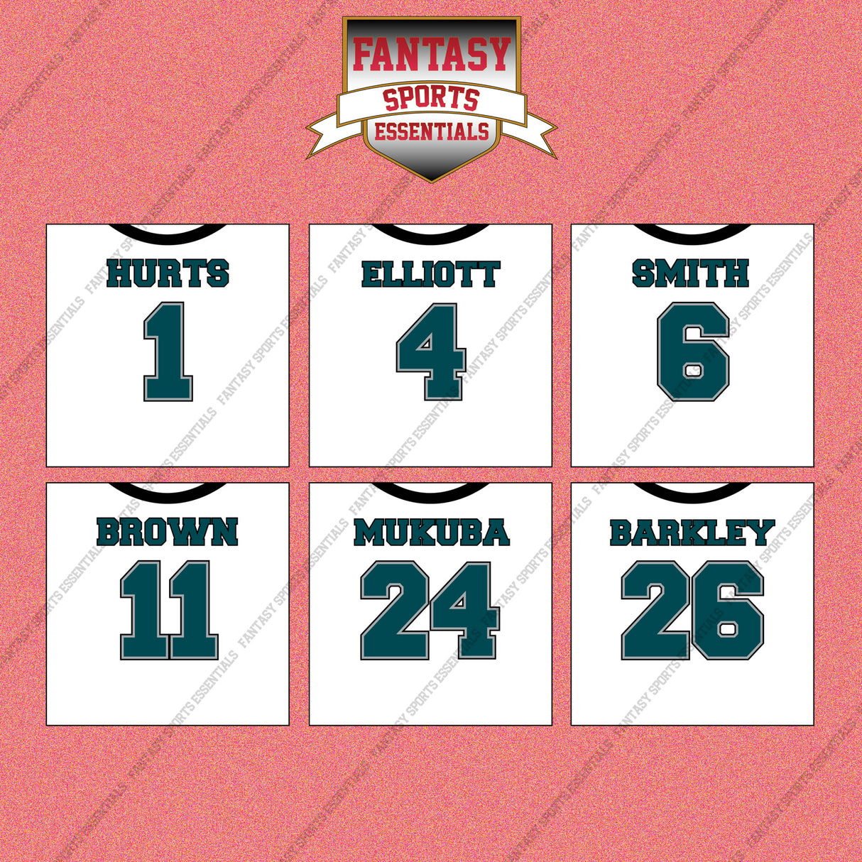 Philadelphia Eagles 2025 Away Jersey Wall Art Prints (Choose Your Player) Page 1
