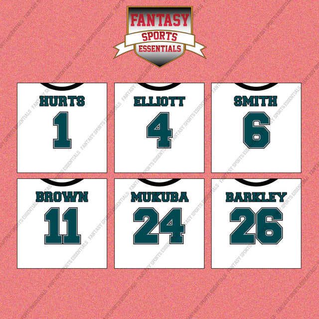 Philadelphia Eagles 2025 Away Jersey Wall Art Prints (Choose Your Player) Page 1